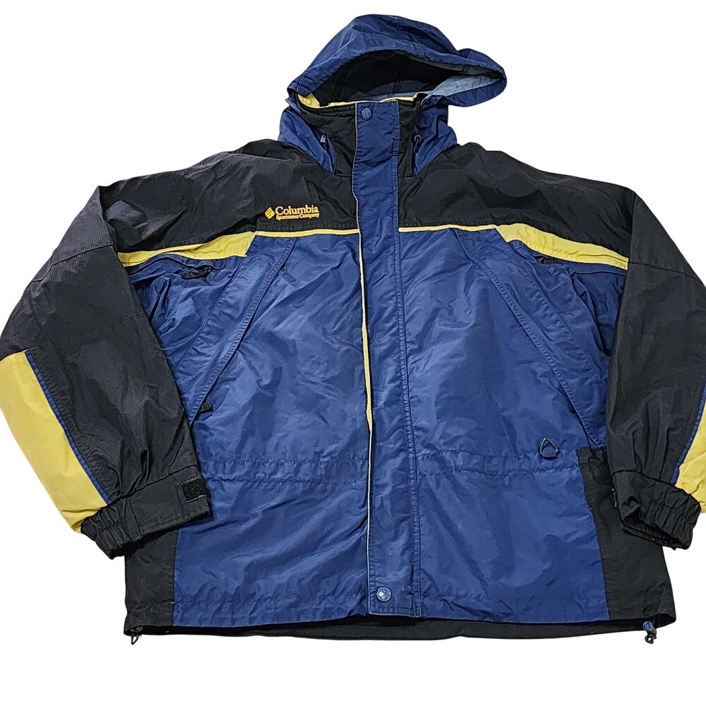 Vintage Columbia 3-In-1 Jacket Mens Large Blue Hooded Ski Interchange Winter